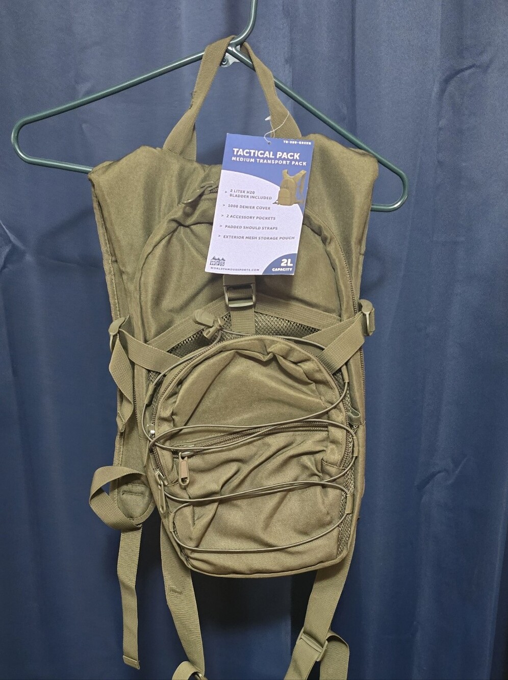 Medium Olive Tactical Hydration Backpack - Men WFS
